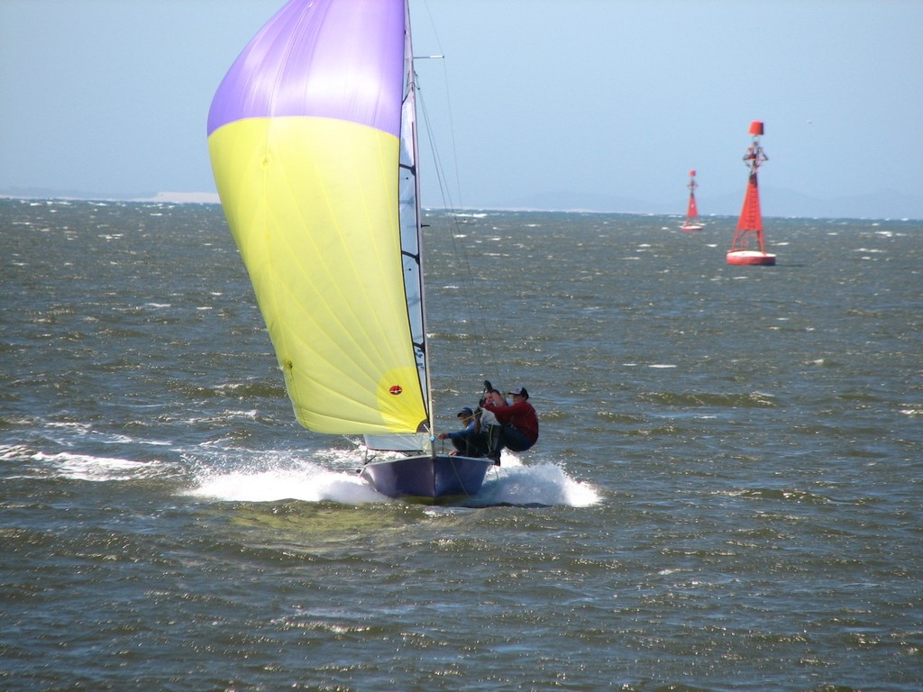 Purple Headed Warrior Michael Turton with Janine in the bow & Dev on sheet - 67th VS Australian Championship Port Hunter © Wendy Hodda
